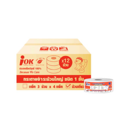 กระดาษชำระ IOK หนา 1 ชั้น พิมพ์ลาย ความยาว 550 เมตร บรรจุ 1 ม้วน/แพ็ก X 12 แพ็ก (6,600 เมตร) [ยกลัง]_1